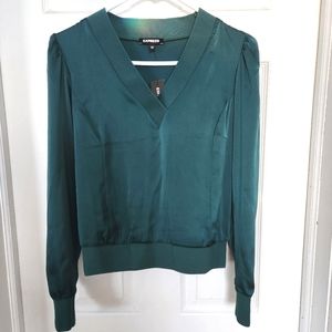 Express satin V neck blouse